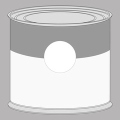Realistic blank tin for canned food, preserve. Mock up to advertise goods