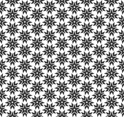 Abstract star geometric Seamless pattern . Repeating geometric Black and white texture.