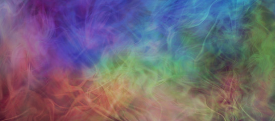 Ethereal Gaseous multi-coloured background - red pink blue green orange yellow purple colored flowing energy formation background 
 - obrazy, fototapety, plakaty