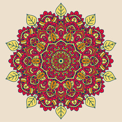 Vector round abstract circle. Mandala style.