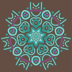 Vector round abstract circle. Mandala style.