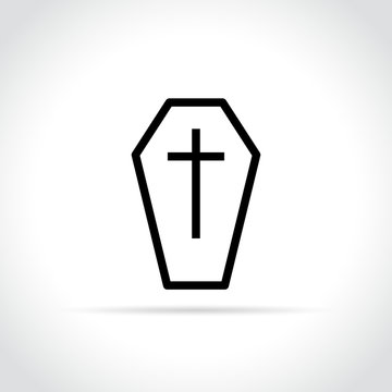coffin icon on white background
