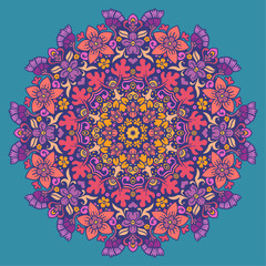 Vector round abstract circle. Mandala style.