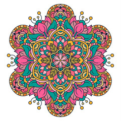 Vector round abstract circle. Mandala style.