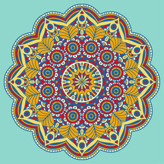 Vector round abstract circle. Mandala style.
