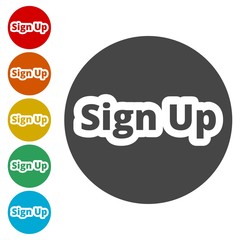 Sign up sign, Sign up icon 