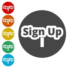 Sign up sign, Sign up icon 