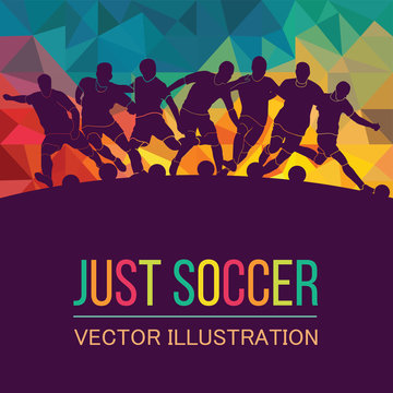 	
Football (soccer) colorful background. Vector illustration