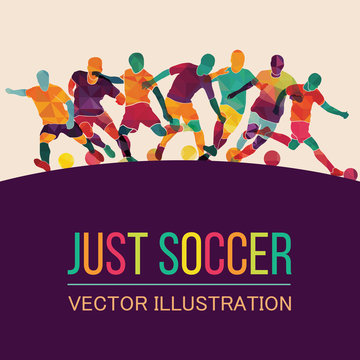 	
Football (soccer) colorful background. Vector illustration