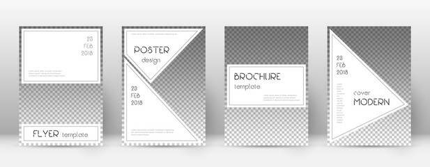 Brochure template design. Modern cover page layout. Astonishing trendy poster design. Minimalistic corporate brochure template. Vector illustration on transparent background.