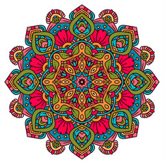 Vector round abstract circle. Mandala style.