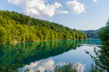 Blue lakes in Plitvice National Park, Croatia, Europe