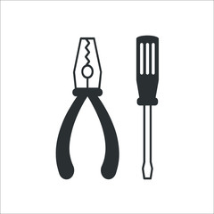 Pliers icon.  Illustration