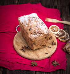 bread cake with raisins and dried fruits