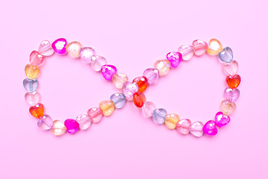 Love heart shape necklace in infinity shape for Valentines background