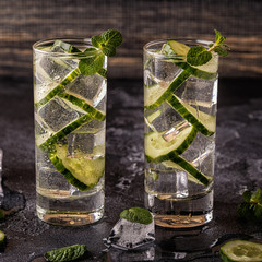 Infused detox water with  cucumber.