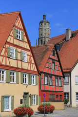 Fototapeta na wymiar Turm Daniel in Nördlingen, Bayern, Deutschland