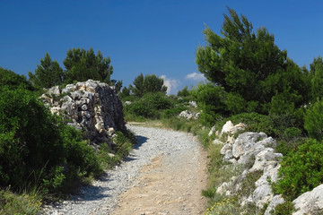 Feldweg am Cap Leucate, Südfrankreich
