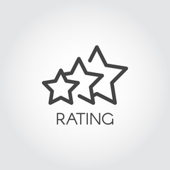 Rating star icon drawing in outline style. Evaluation of service and quality sign. Graphic web label for mobile apps, websites, games, social media. Interface win status symbol. Vector illustration