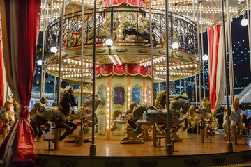 Carousel mounted for Christmas and New Year's holidays