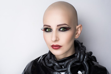 bald woman emotions