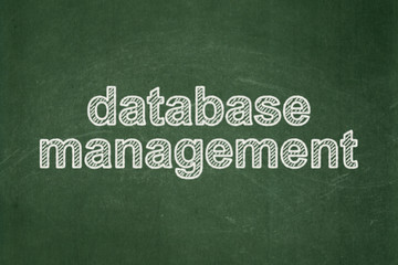 Fototapeta premium Programming concept: text Database Management on Green chalkboard background