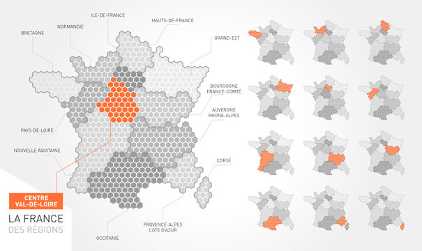 Carte de France et ses région vectoriel