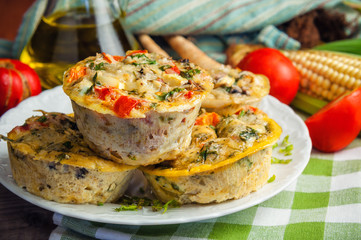 stack of vegetable muffins