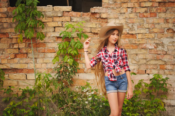 beautiful young girl with long hair