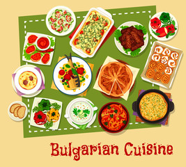 Bulgarian cuisine restaurant menu icon design