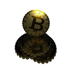 Crypto currency coins 3D illustration isolated on white. Gold and silver shiny metal, reflections, highlights, motto 3d text. Collection.