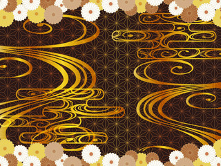 金と黒の和風背景素材 Wall Mural Wallpaper Murals Risings 金と黒の和風背景素材 Wall Mural Wallpaper Murals Risings