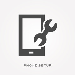 Silhouette icon phone setup