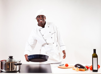 Chef Cooking In His Kitchen