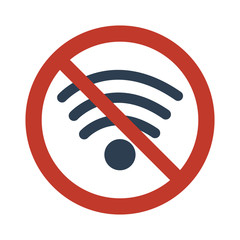 No Wifi sign on white background.