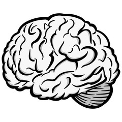 Brain Graphic Illustration - A vector cartoon illustration of a Brain Graphic.