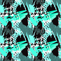 Seamless repeating  hand craft expressive ink pattern