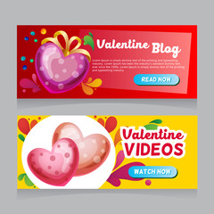 valentine heart decoration web banner