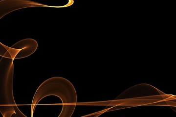 Golden dynamic abstract strokes on black background .  For creative patterns. background,...