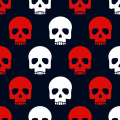 skull skeleton seamless pattern. vector illustration