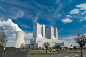 E-Werk, modernstes Braunkohle Kraftwerk Lippendorf in Neukieritzsch, Sachsen bei Borna 