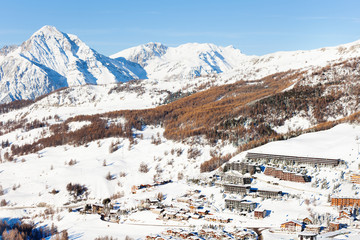 Sestriere village - famous ski resort in Piedmont