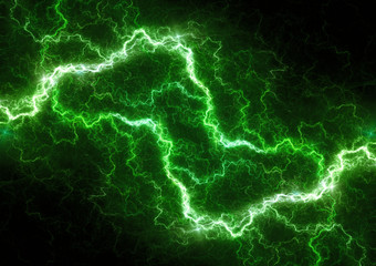 Green power, plasma and energy lightning background, ecology concept