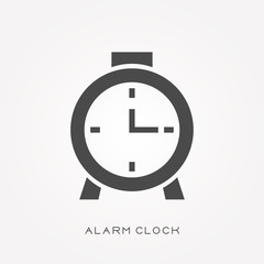 Silhouette icon alarm clock