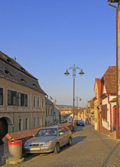 Fototapeta na wymiar narrow street in the old town of Sibiu