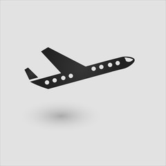 Flying airplane icon