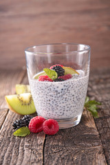 chia with milk and fruit