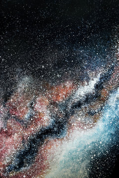 acrylic painting of stars and milky way 