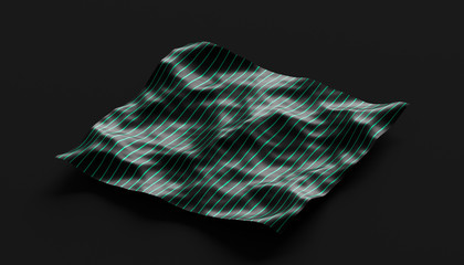 Abstract 3d rendering of smooth surface with ripples, cloth with waves, modern background design for poster, cover, branding, banner, placard