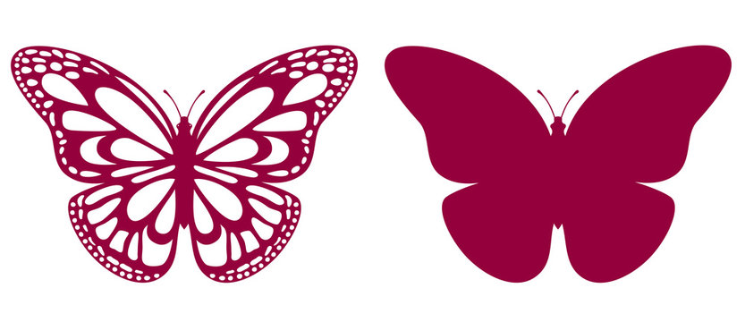 Butterfly Stencil Vector Illustration Stock Illustration - Download Image  Now - Beauty, Computer Graphic, Cut Out - iStock